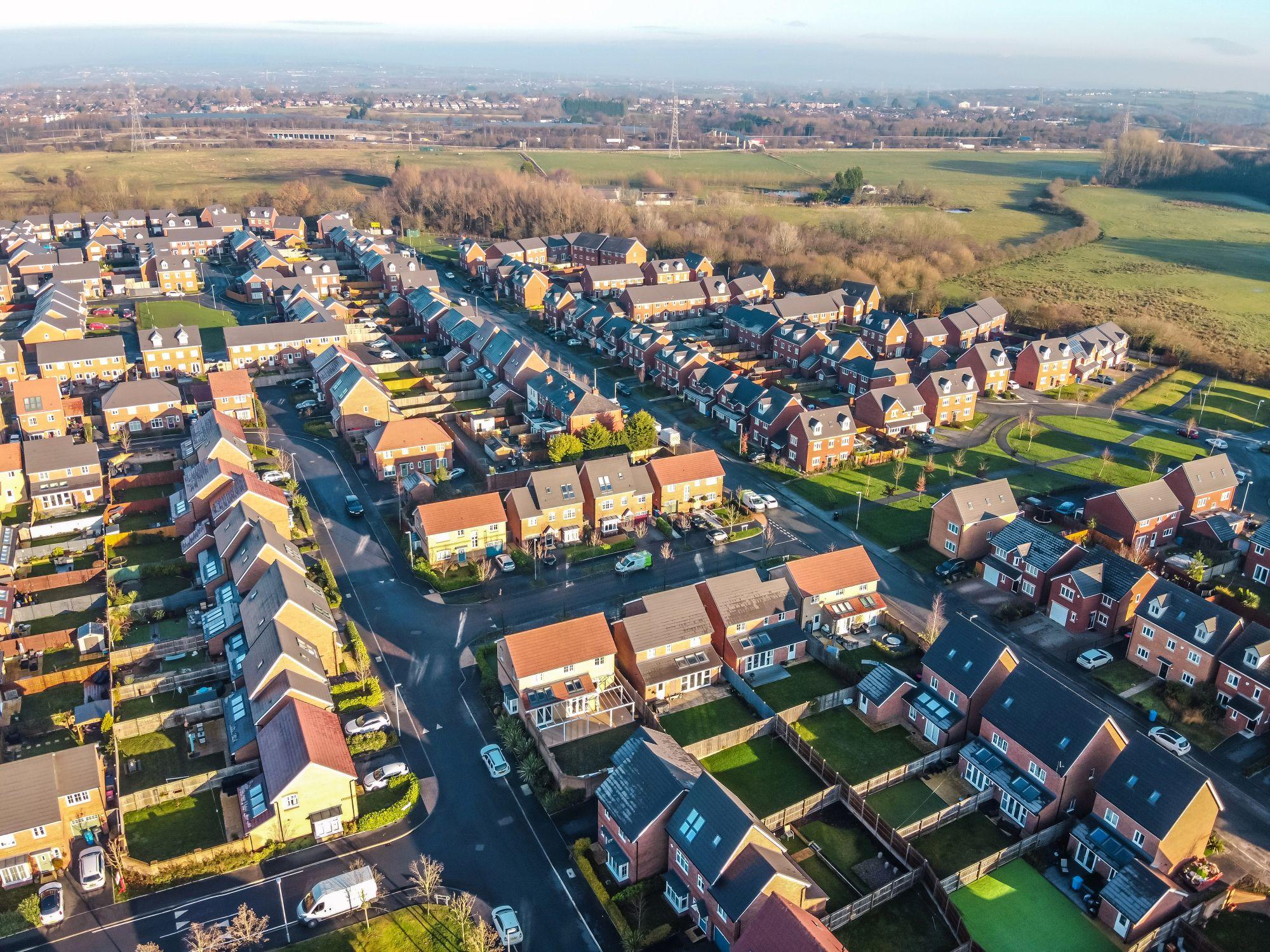 Birds eye view of residential area